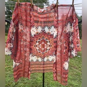 New American Eagle Bohemian Sheer Kimono Cardigan Large XL women